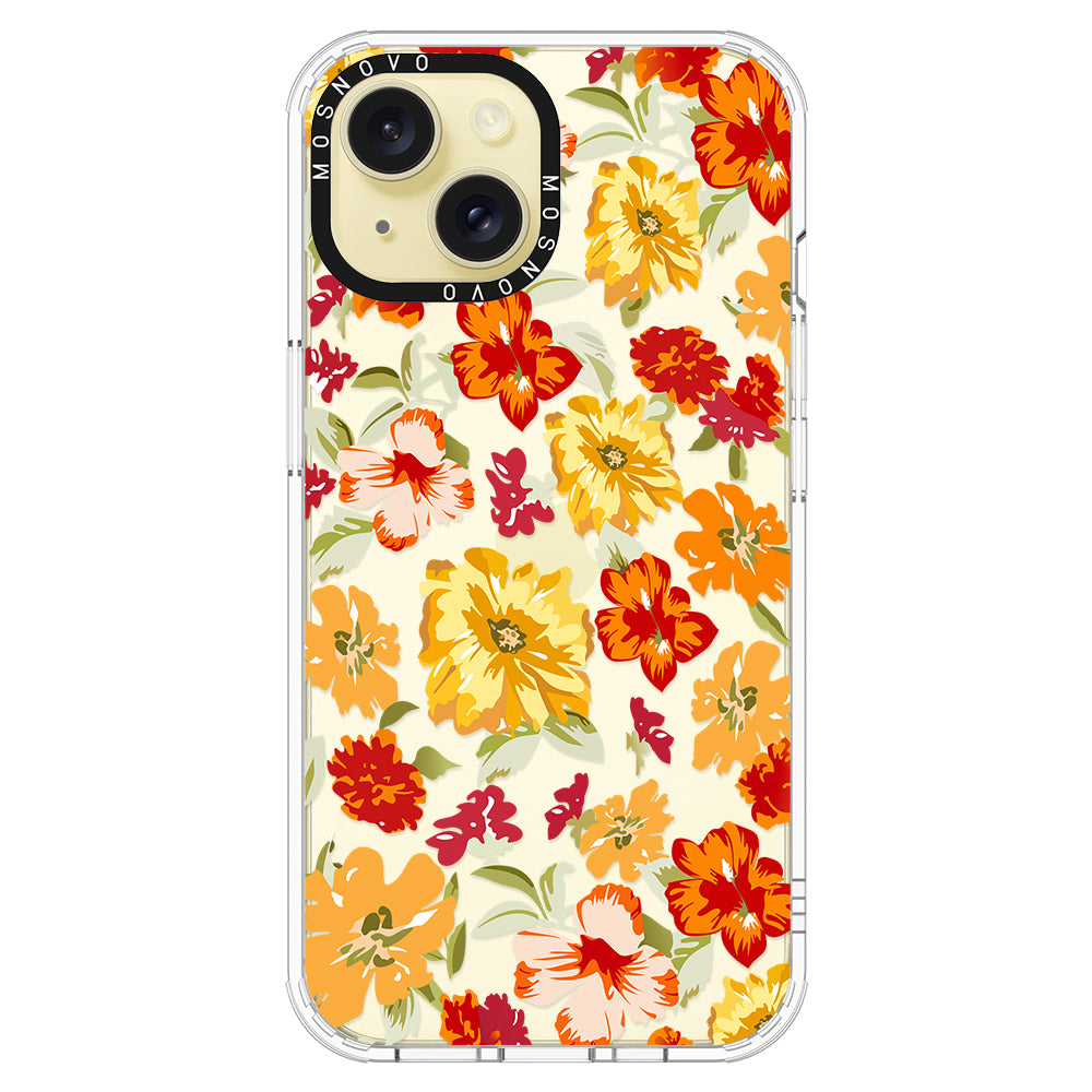 70s Boho Yellow Flower Phone Case - iPhone 15 Case - MOSNOVO