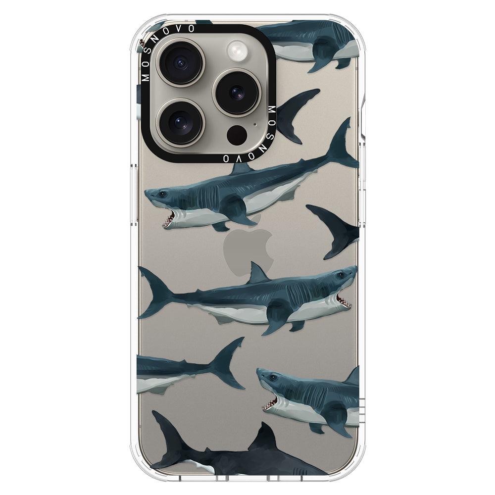 White Shark Phone Case - iPhone 15 Pro Case - MOSNOVO