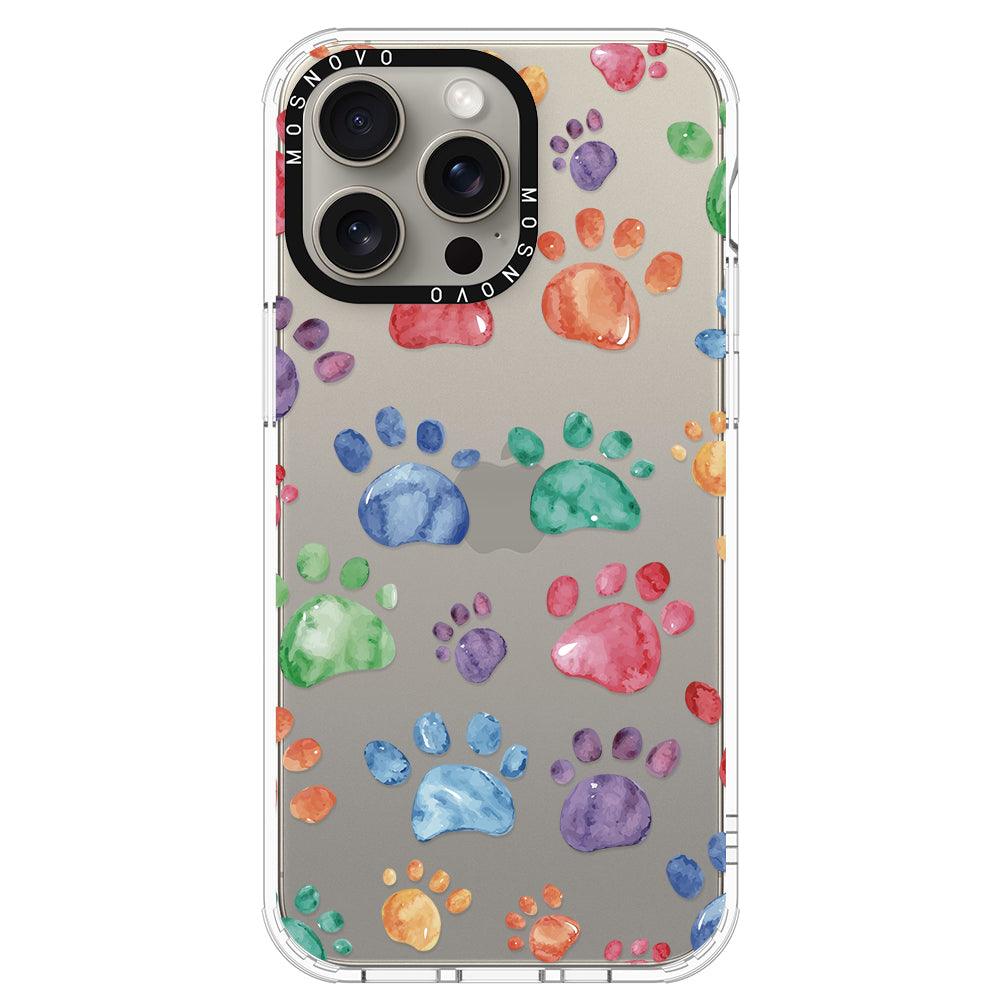 Colorful Paw Phone Case - iPhone 15 Pro Max Case - MOSNOVO