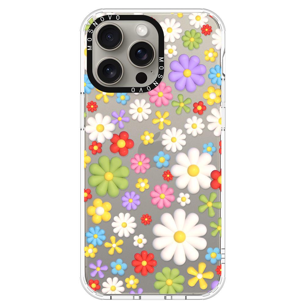 3D Flowers Phone Case - iPhone 15 Pro Max Case - MOSNOVO