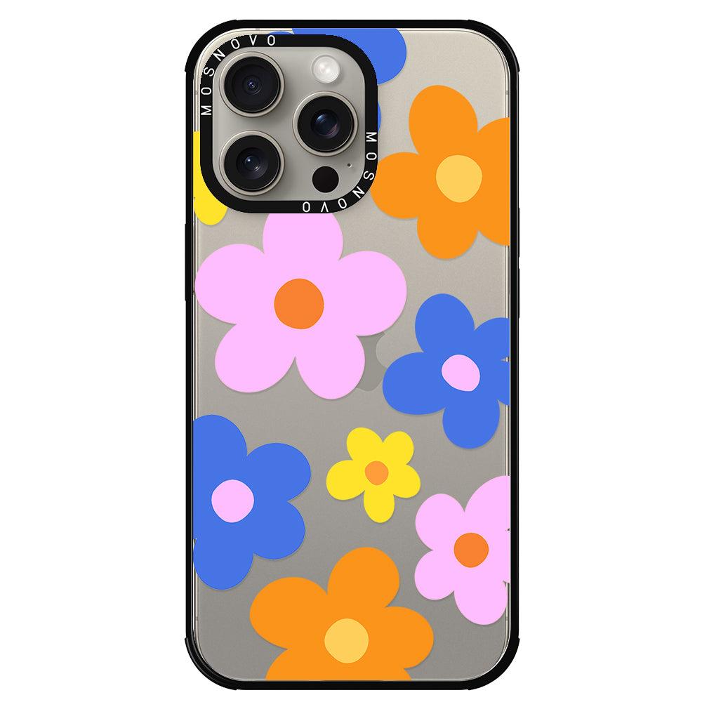 60's Groovy Flower Phone Case - iPhone 15 Pro Max Case - MOSNOVO