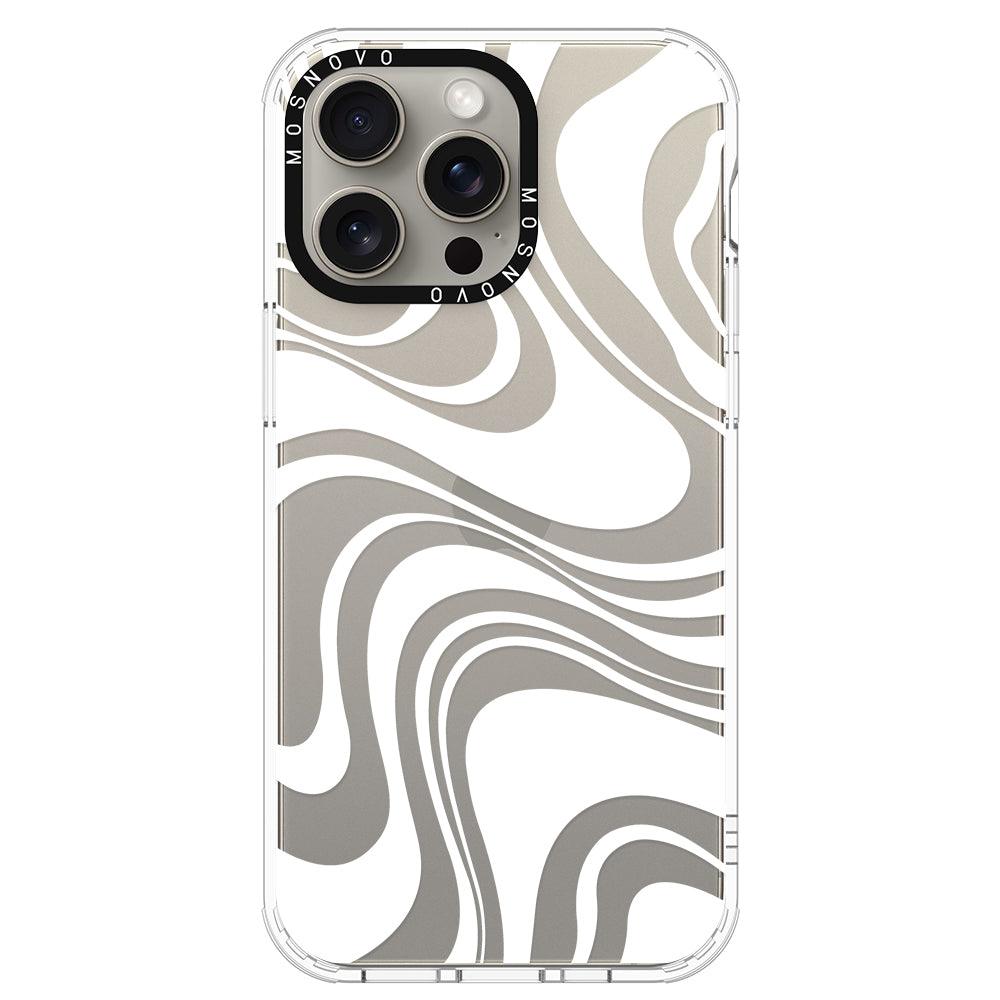 White Swirl Phone Case - iPhone 15 Pro Max Case - MOSNOVO