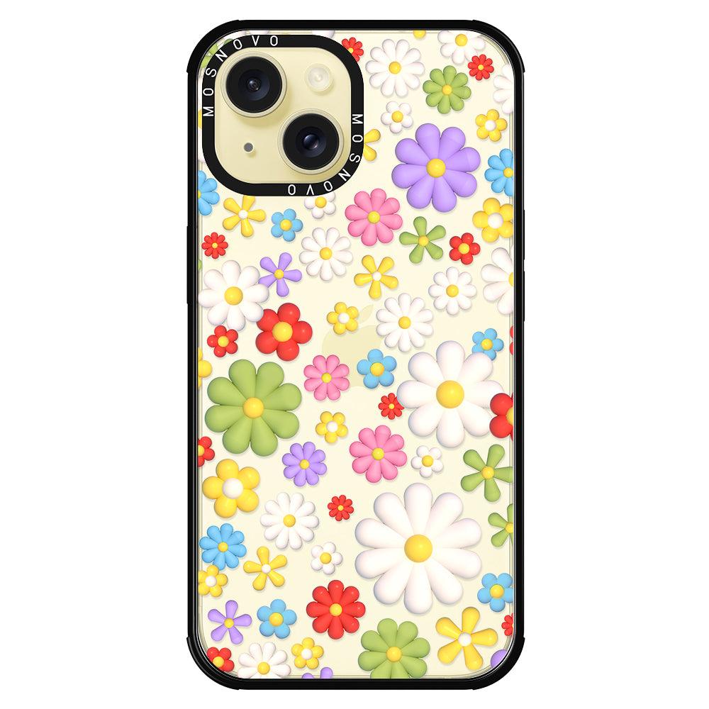 3D Flowers Phone Case - iPhone 15 Plus Case - MOSNOVO