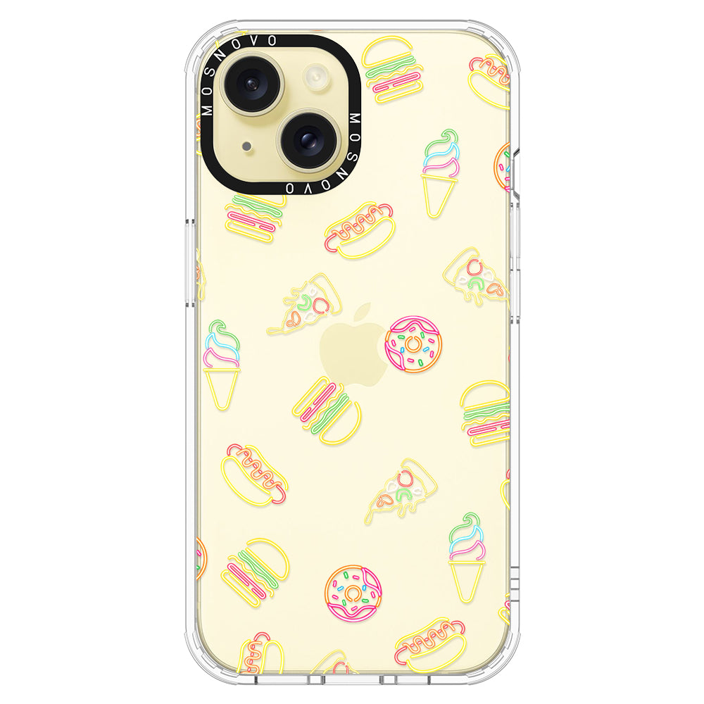 Neon Burgers Phone Case - iPhone 15 Case - MOSNOVO