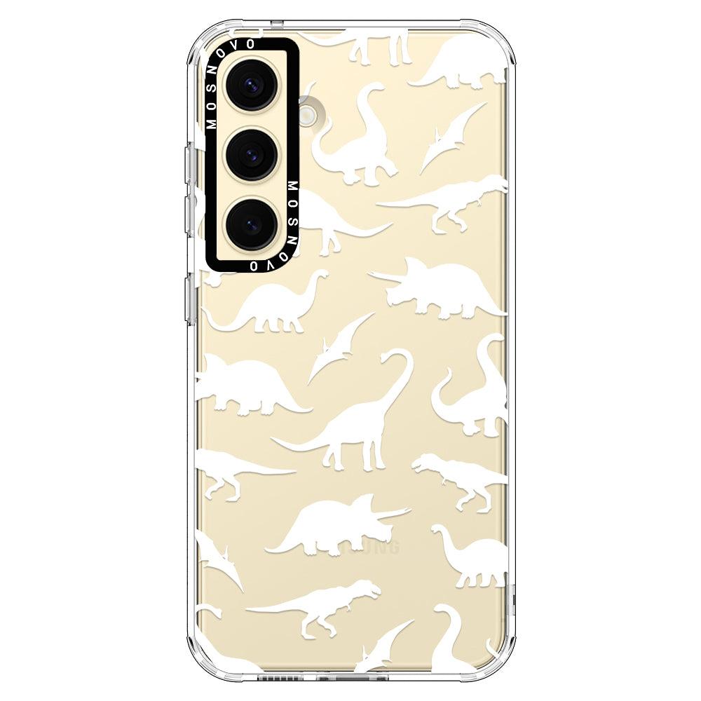 White Dinosaur Phone Case - Samsung Galaxy S24 Plus Case - MOSNOVO