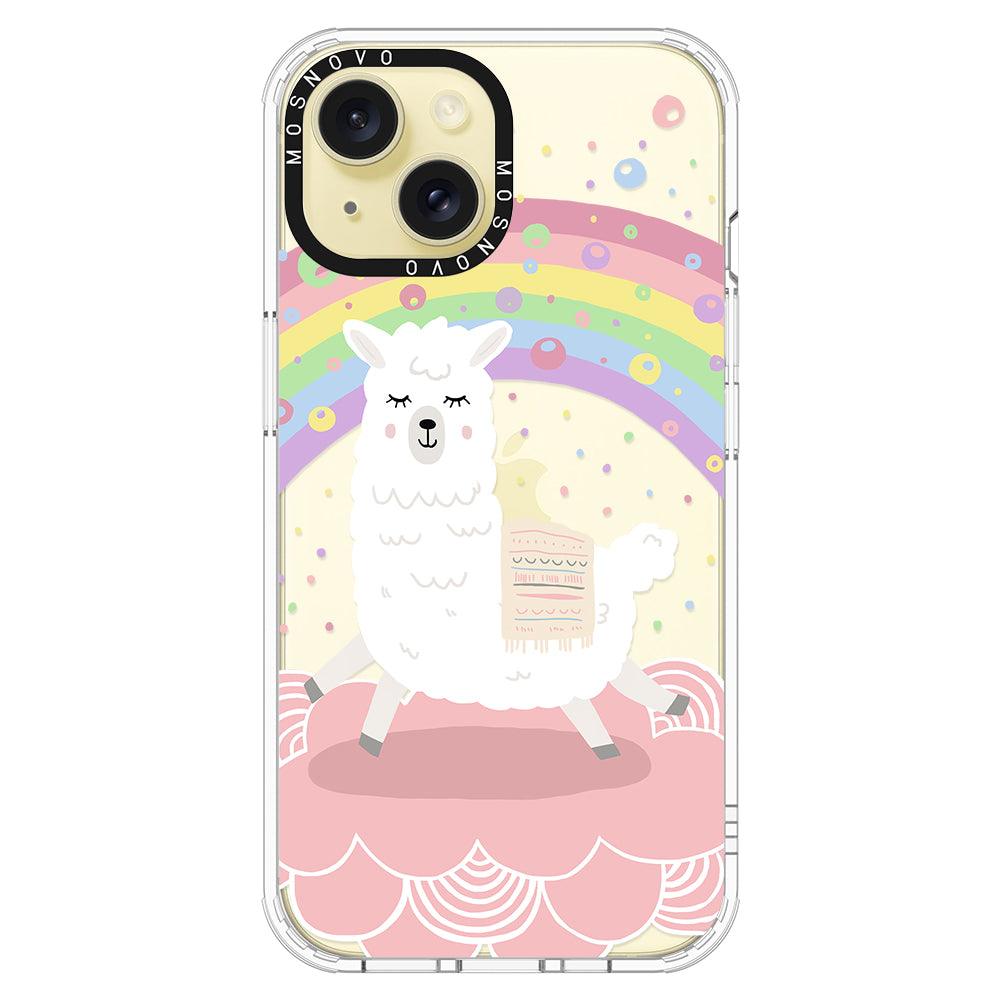 Rainbow Alpaca Phone Case - iPhone 15 Case - MOSNOVO