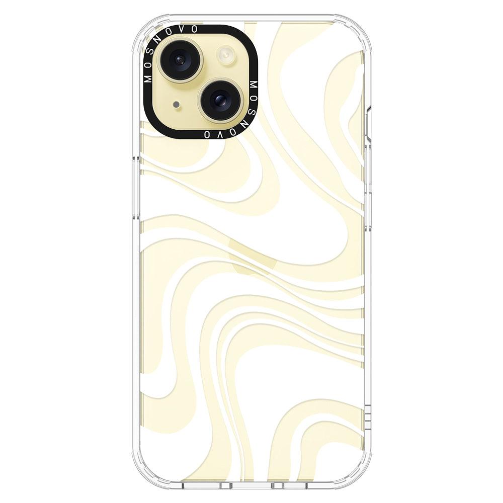 White Swirl Phone Case - iPhone 15 Plus Case - MOSNOVO