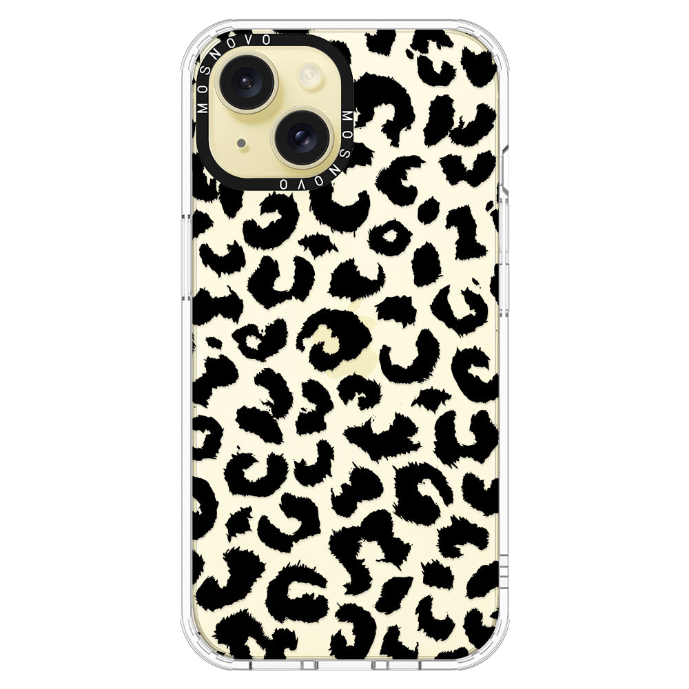 Black Leopard Phone Case - iPhone 15 Case - MOSNOVO