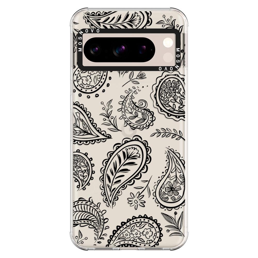 Black Paisley Phone Case - Google Pixel 8 Pro Case - MOSNOVO