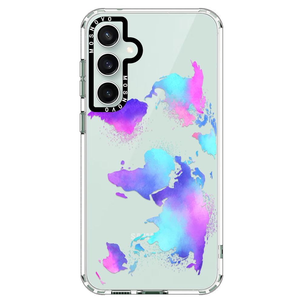 Psychedelic World Map Phone Case - Samsung Galaxy S23 FE Case