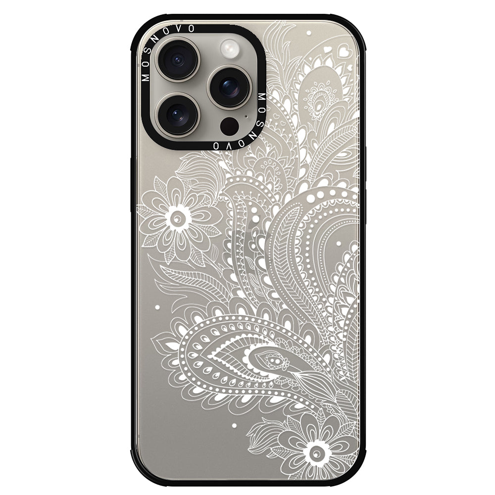 Aesthetic Flower Henna Phone Case - iPhone 15 Pro Max Case - MOSNOVO