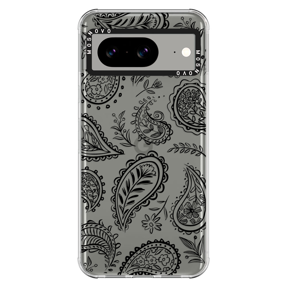 Black Paisley Phone Case - Google Pixel 8 Case - MOSNOVO