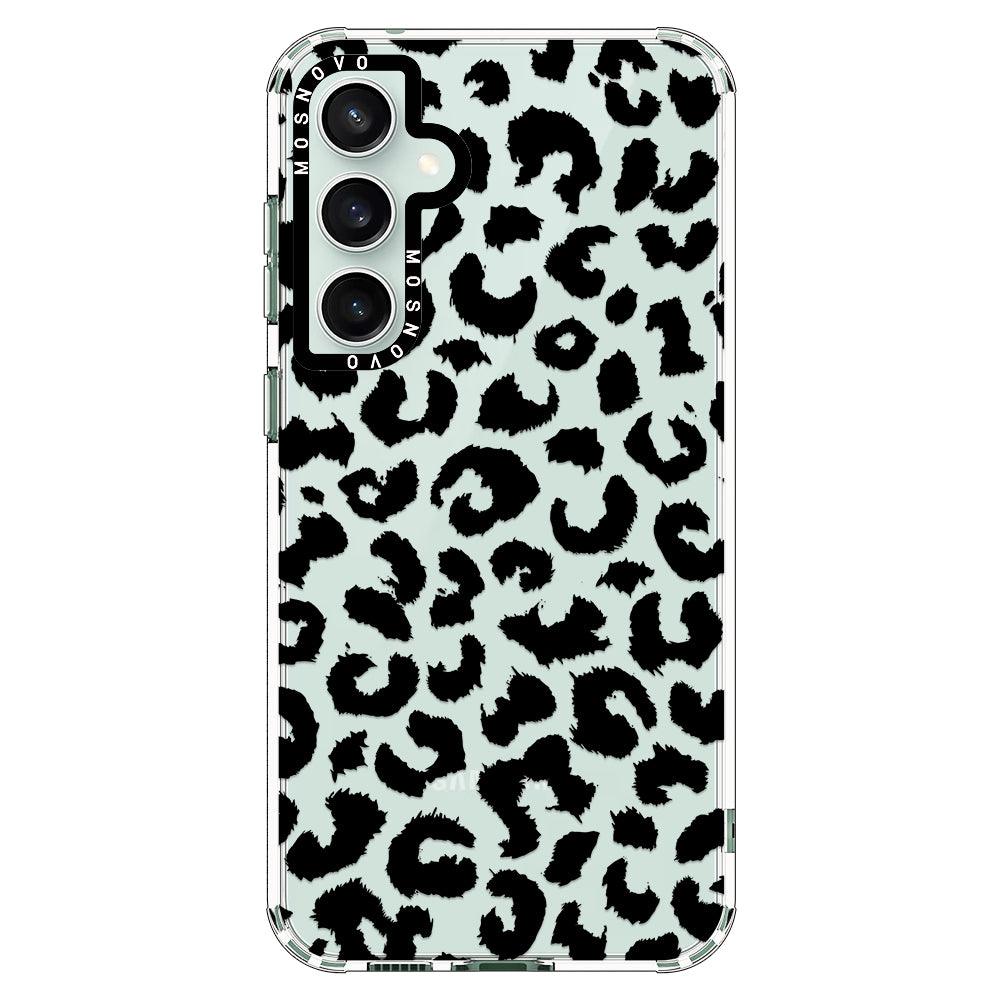 Black Leopard Print Phone Case - Samsung Galaxy S23 FE Case