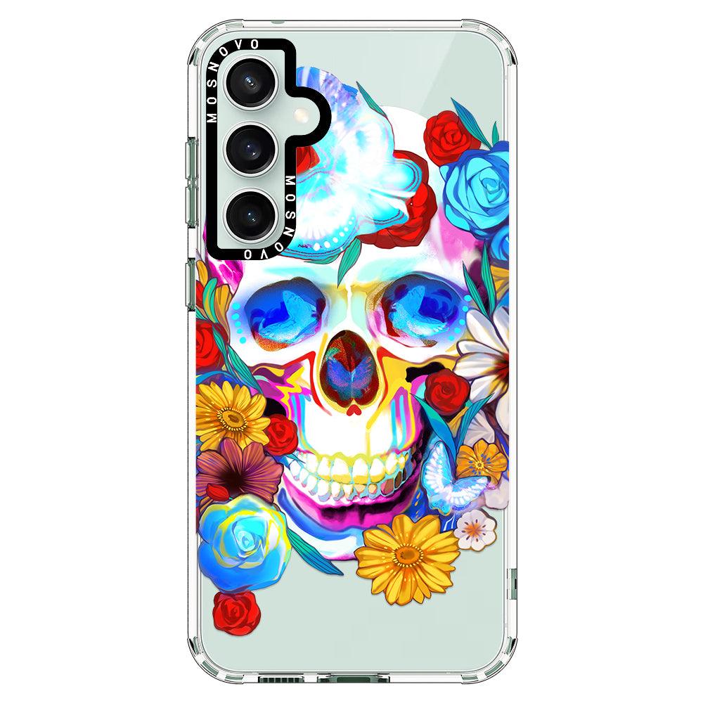 Sugar Flower Skull Phone Case - Samsung Galaxy S23 FE Case