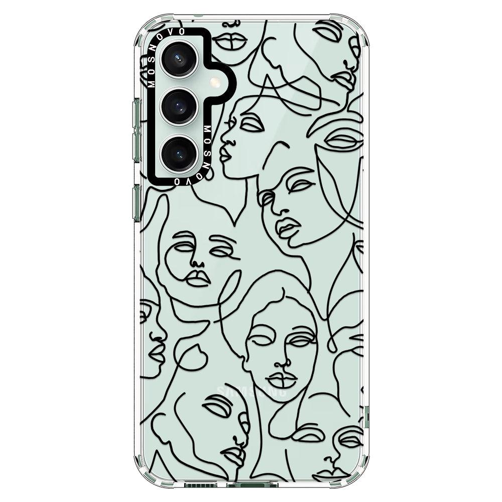 Abstract Face Line Art Phone Case - Samsung Galaxy S23 FE Case