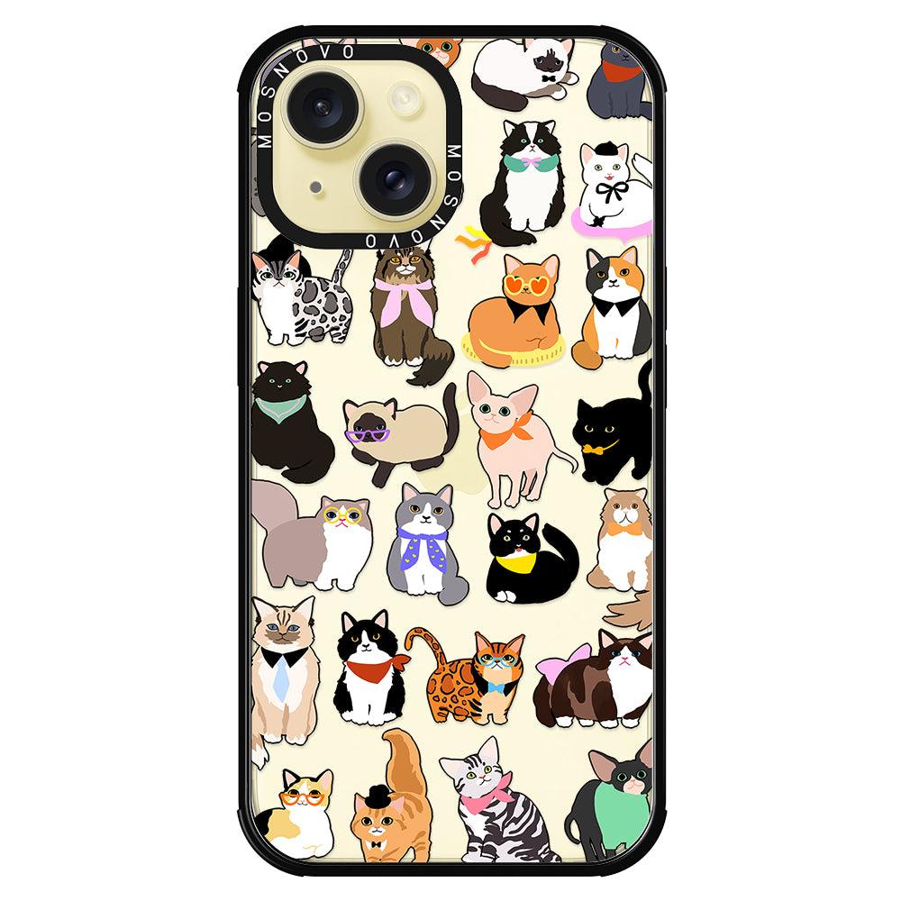 Cute Cat Phone Case - iPhone 15 Plus Case - MOSNOVO