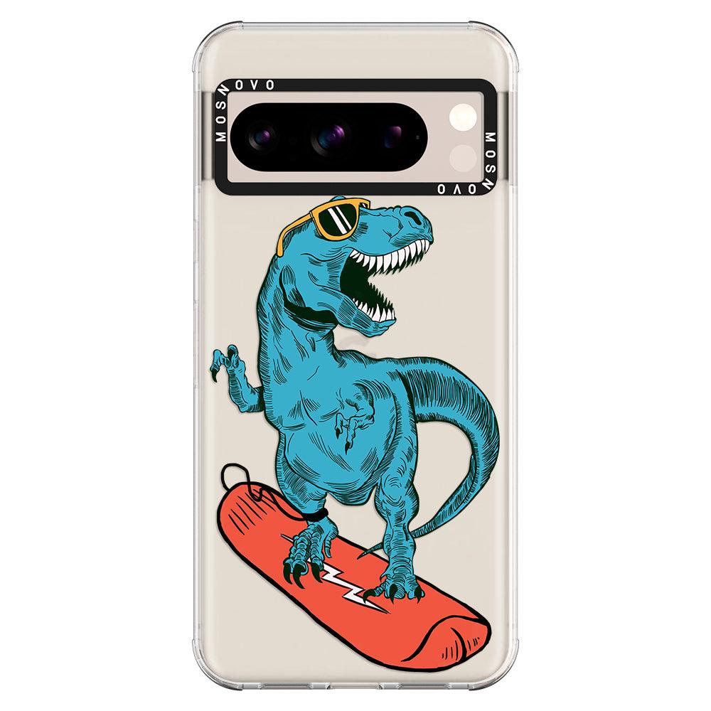 Surfing Dinosaur Phone Case - Google Pixel 8 Pro Case - MOSNOVO