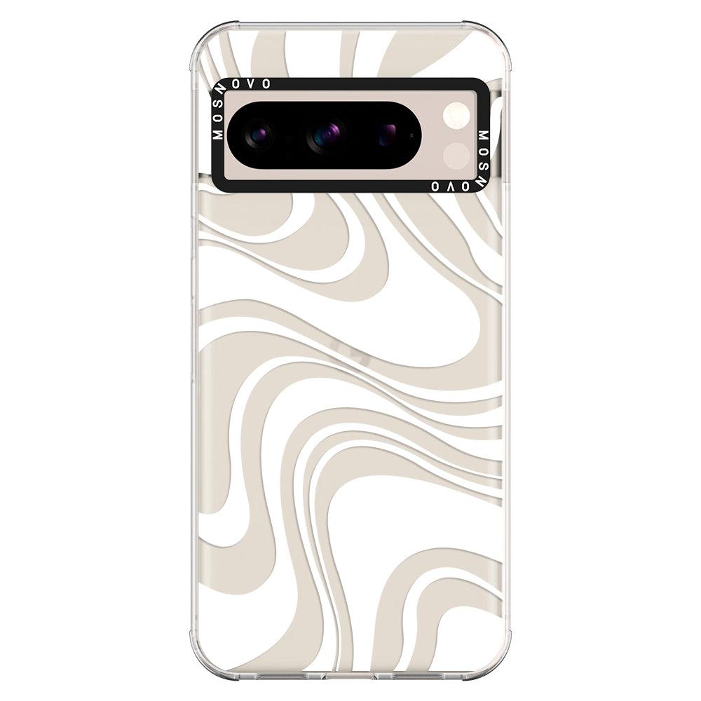 White Swirl Phone Case - Google Pixel 8 Pro Case - MOSNOVO