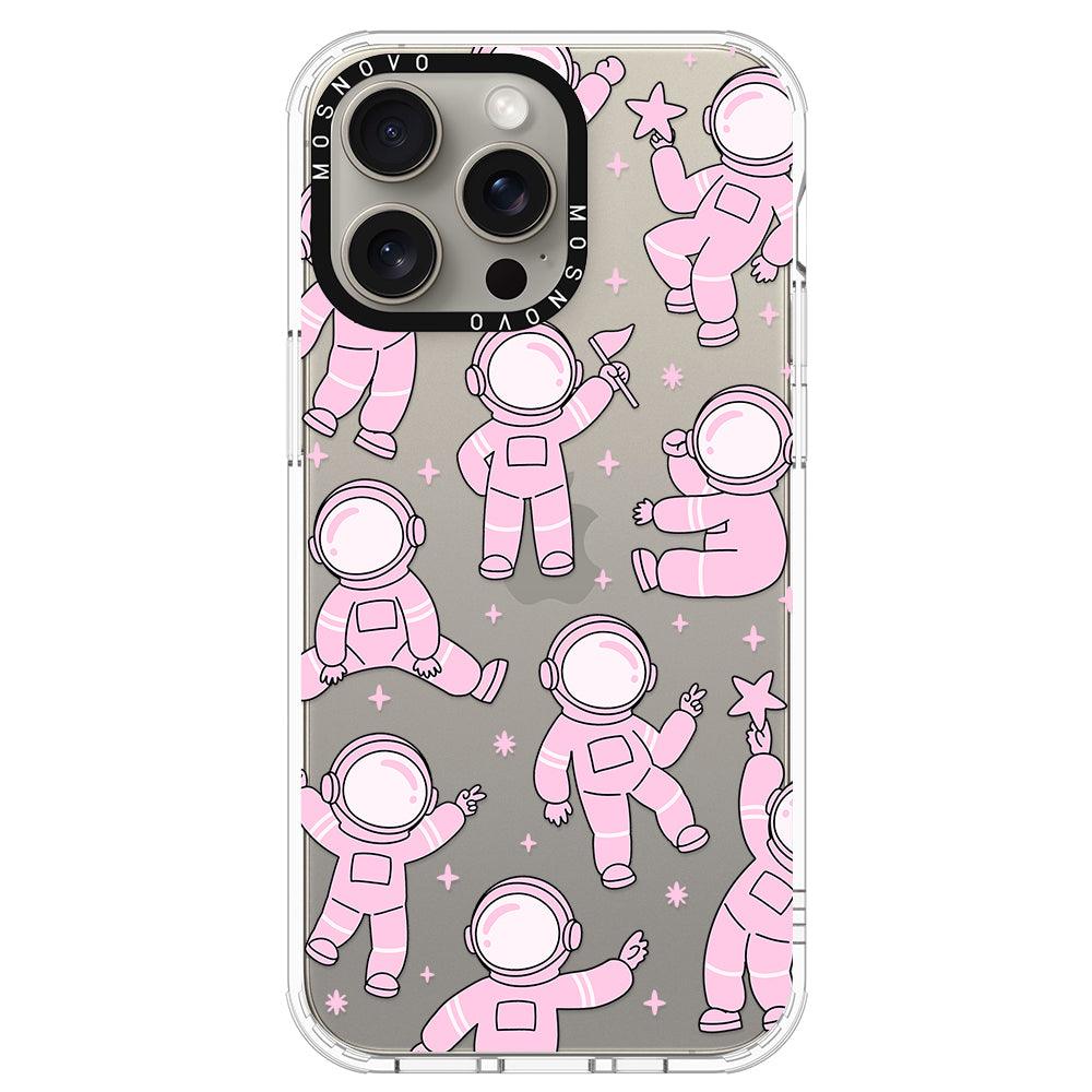 Pink Astronaut Phone Case - iPhone 15 Pro Max Case - MOSNOVO