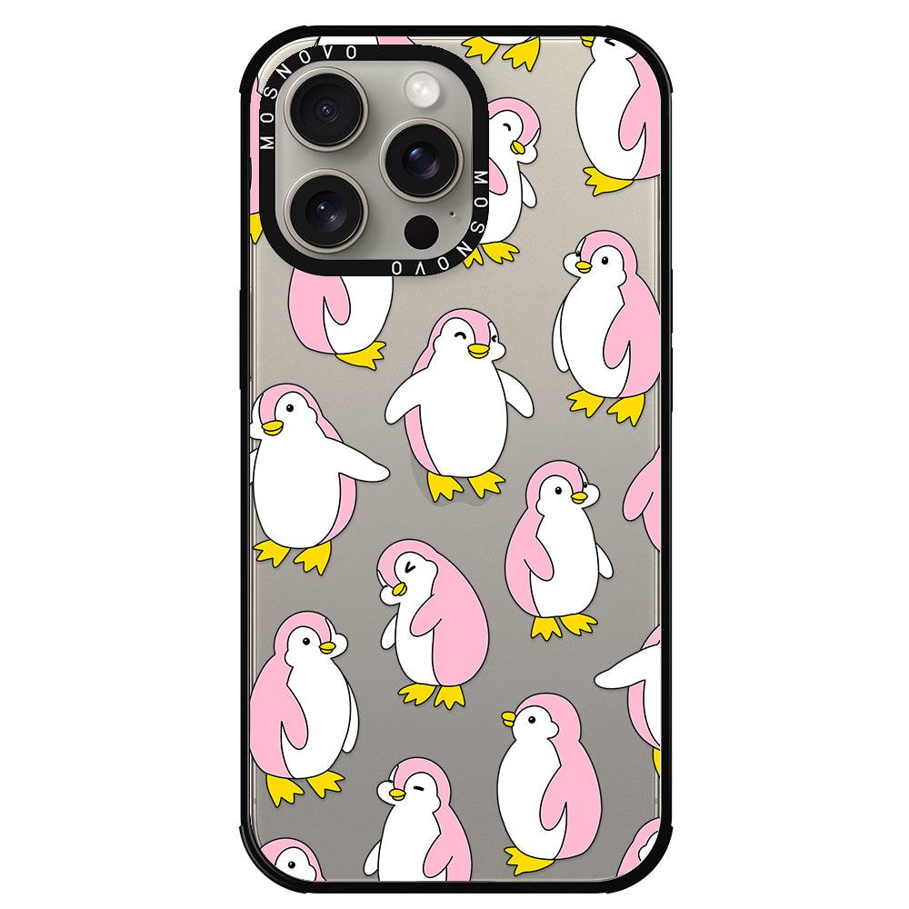 Pink Penguins Phone Case - iPhone 15 Pro Max Case - MOSNOVO