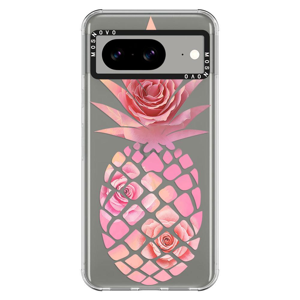 Pink Floral Pineapple Phone Case - Google Pixel 8 Case - MOSNOVO