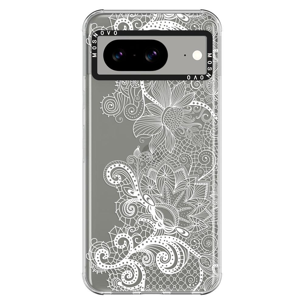 Lacy White Flower Phone Case - Google Pixel 8 Case - MOSNOVO