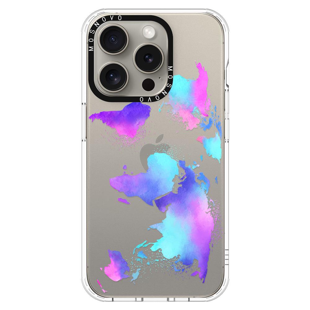 Psychedelic World Map Phone Case - iPhone 15 Pro Case - MOSNOVO