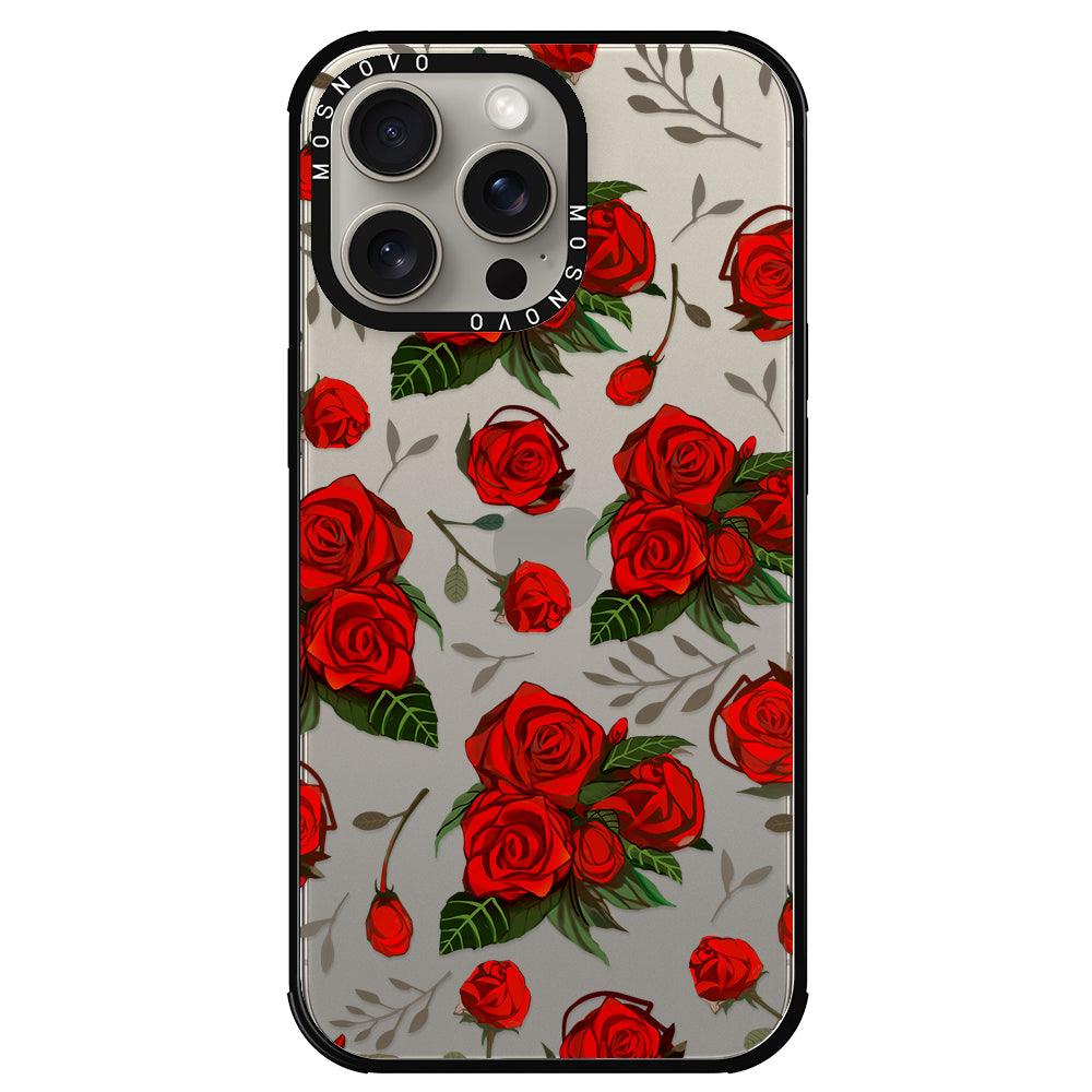 Simply Red Roses Phone Case - iPhone 15 Pro Max Case - MOSNOVO