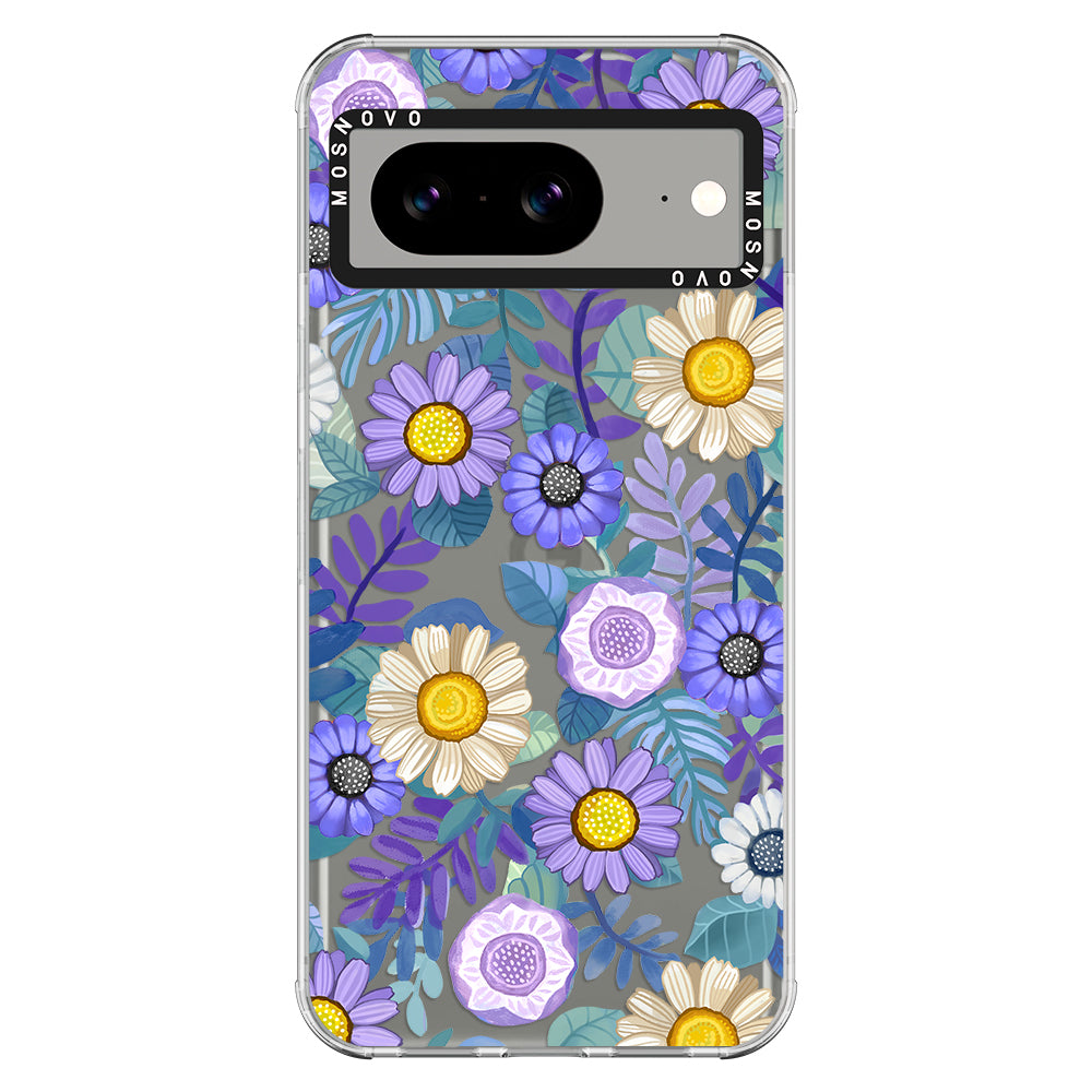 Purple Floral Phone Case - Google Pixel 8 Case - MOSNOVO