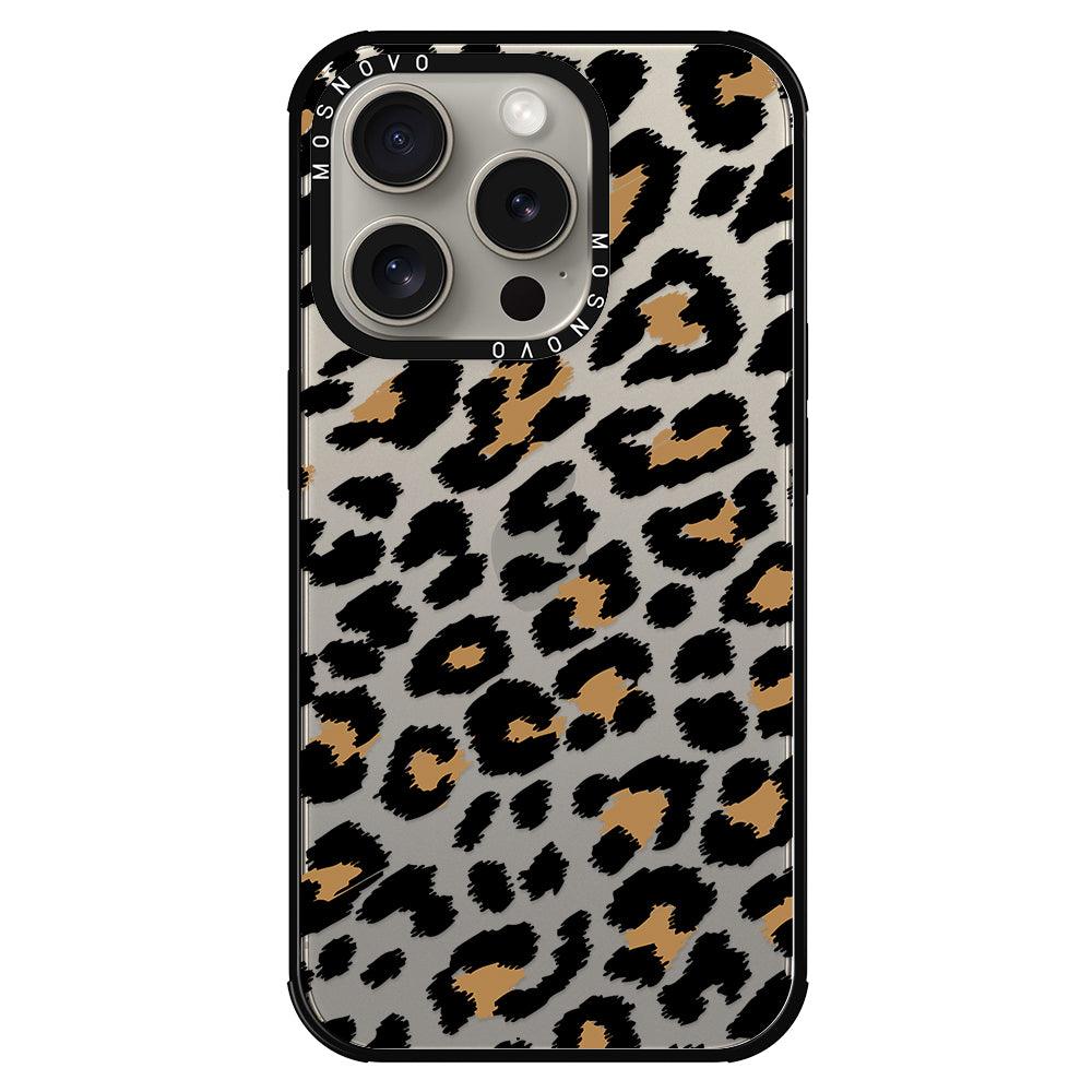 Leopard Print Phone Case - iPhone 15 Pro Case - MOSNOVO