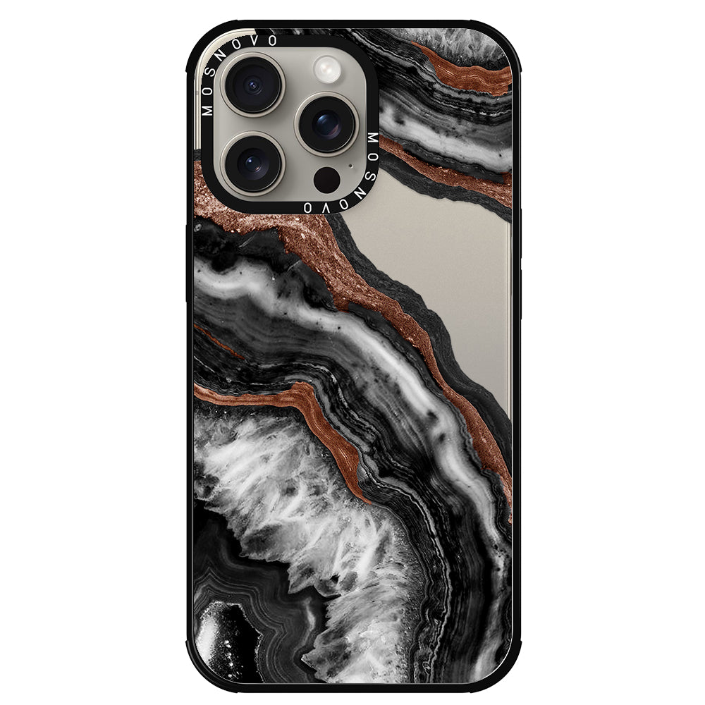 Black Agate Phone Case - iPhone 15 Pro Max Case - MOSNOVO