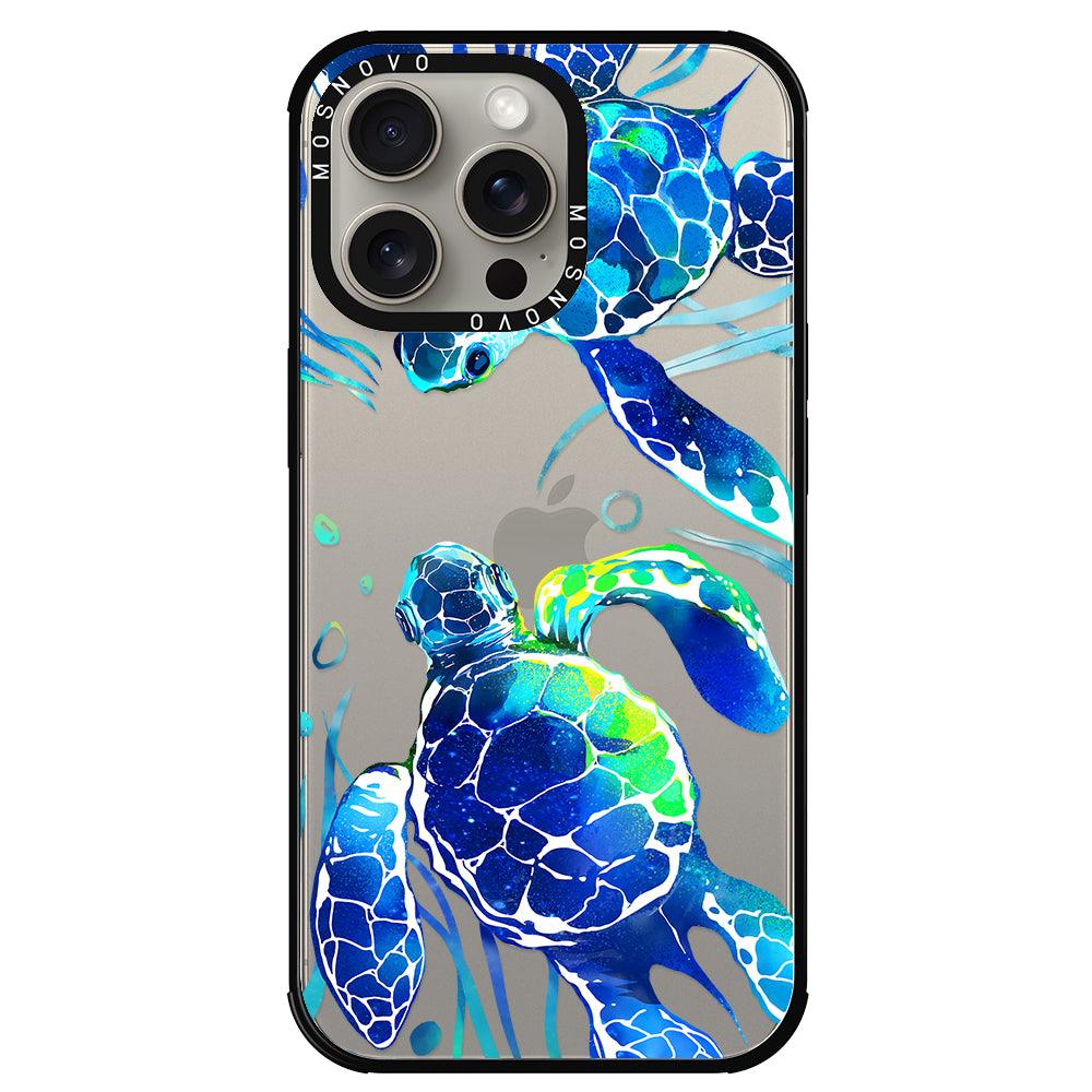 Blue Sea Turtle Phone Case - iPhone 15 Pro Max Case - MOSNOVO