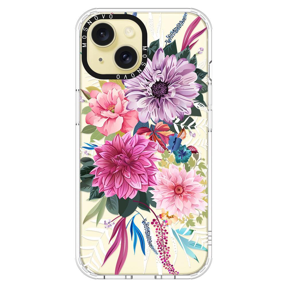 Dahlia Bloom Phone Case - iPhone 15 Plus Case - MOSNOVO