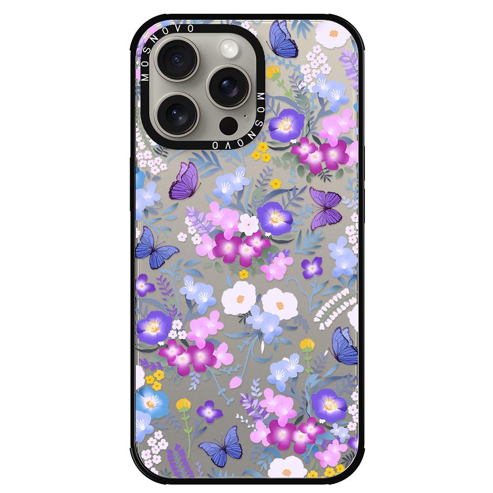 Purple Peri Nemophila Flower Phone Case - iPhone 15 Pro Max Case - MOSNOVO