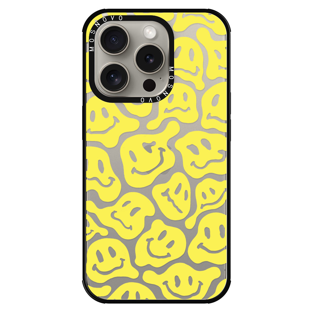 Melted Yellow Smiles Face Phone Case - iPhone 15 Pro Case - MOSNOVO