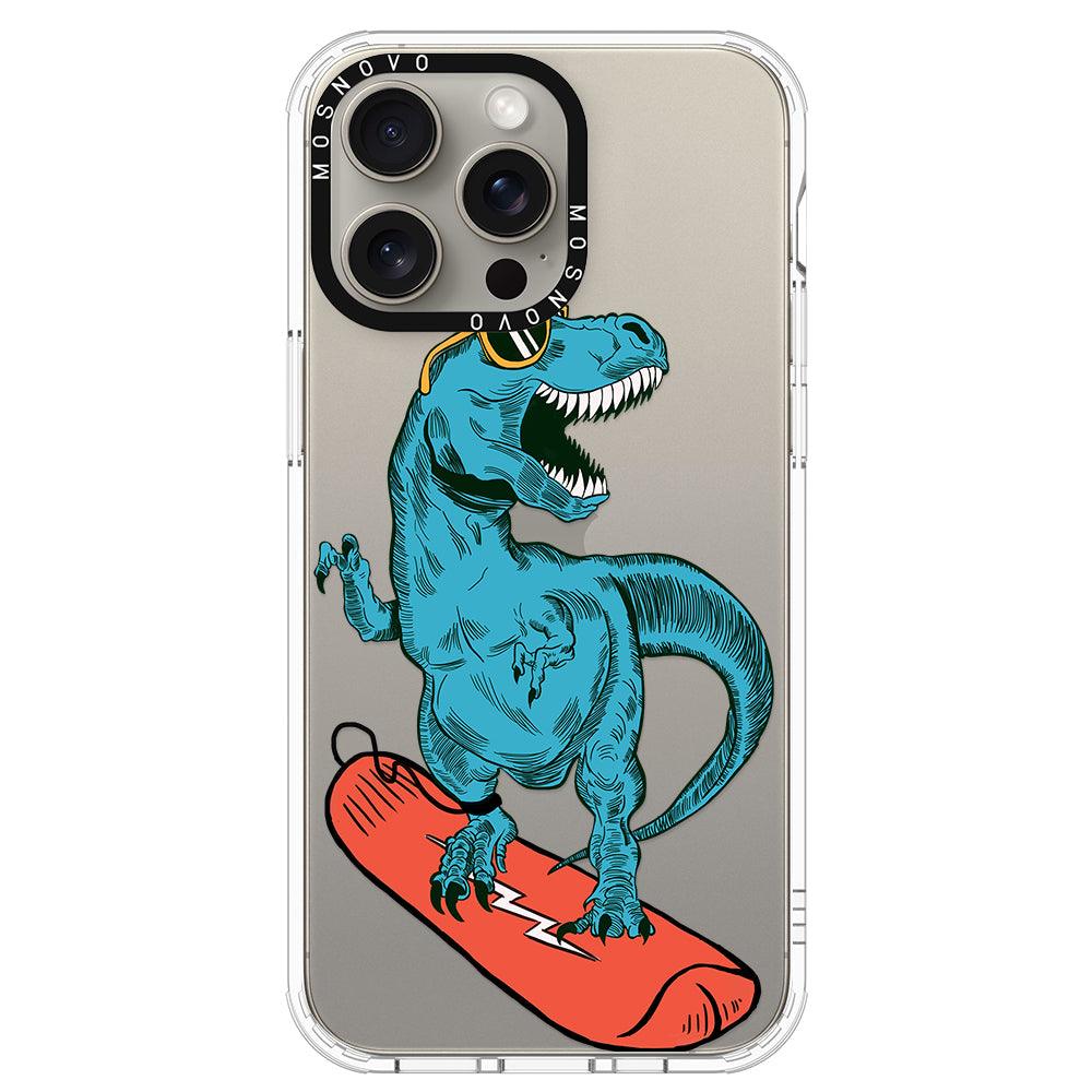 Surfing Dinosaur Phone Case - iPhone 15 Pro Max Case - MOSNOVO