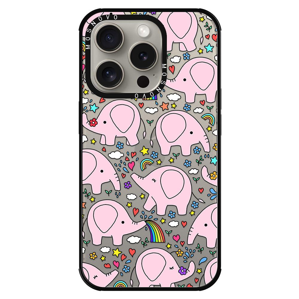 Pink Elephant Phone Case - iPhone 15 Pro Case - MOSNOVO