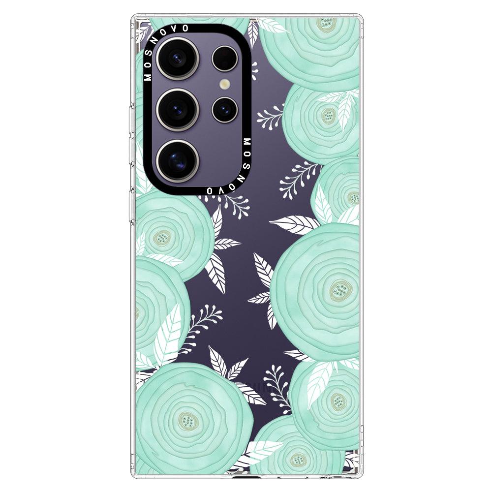 Mint Flower Phone Case - Samsung Galaxy S24 Ultra Case - MOSNOVO