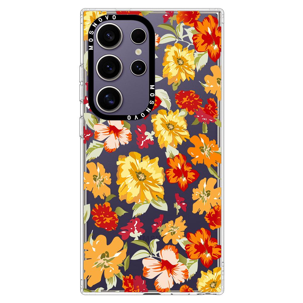 70s Boho Yellow Flower Phone Case - Samsung Galaxy S24 Ultra Case - MOSNOVO