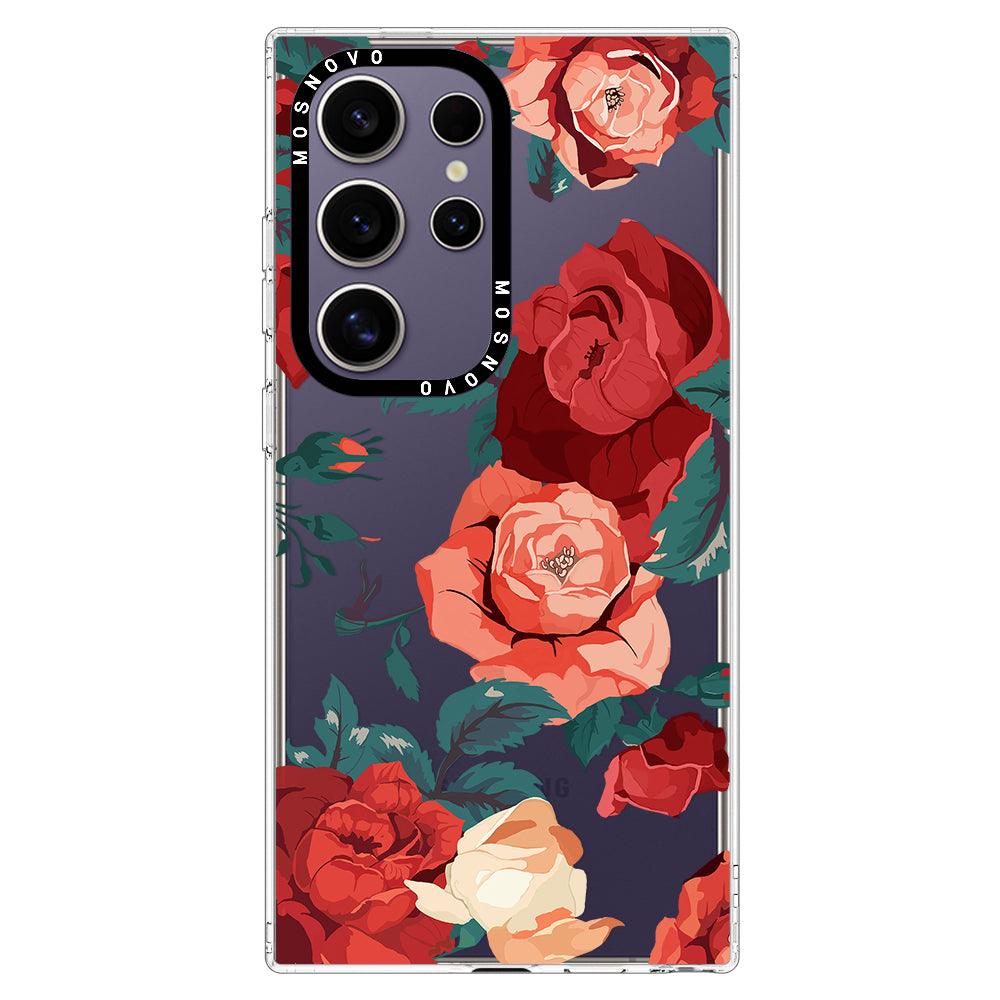 Vintage Red Rose Phone Case - Samsung Galaxy S24 Ultra Case - MOSNOVO