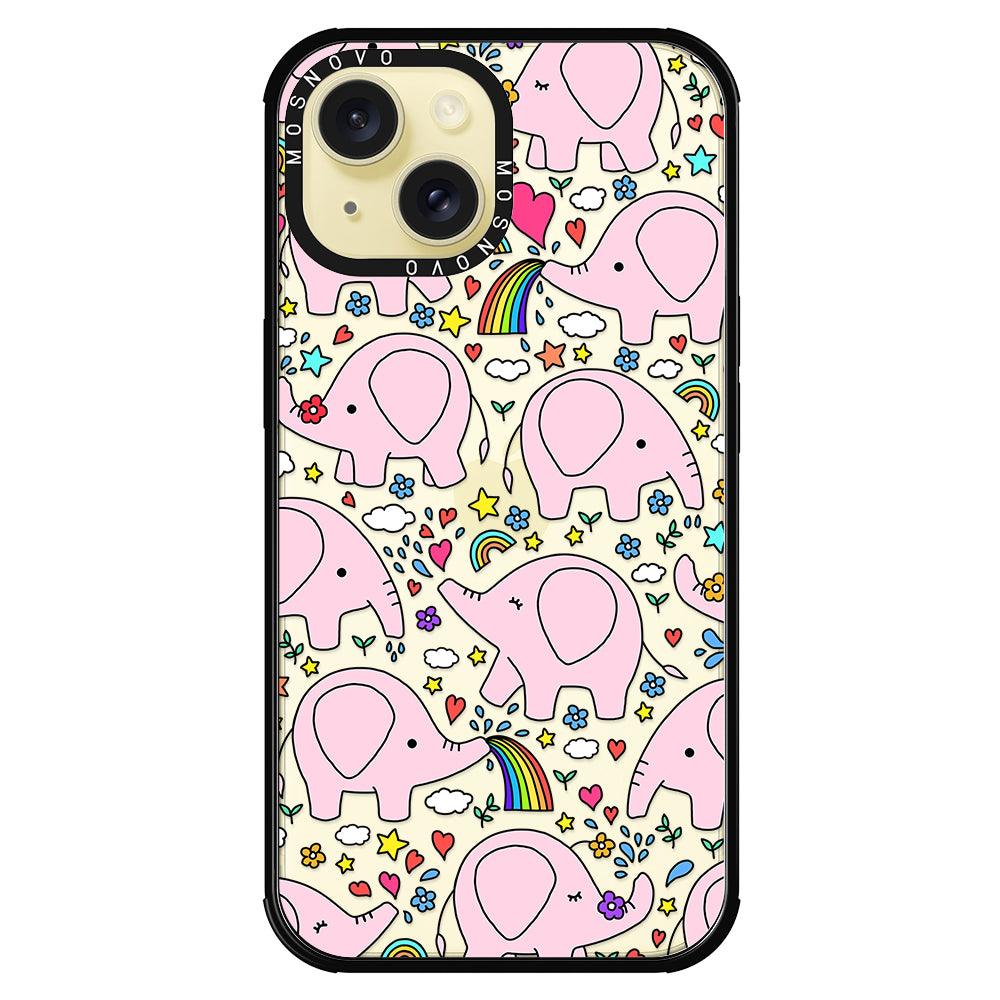 Pink Elephant Phone Case - iPhone 15 Plus Case - MOSNOVO