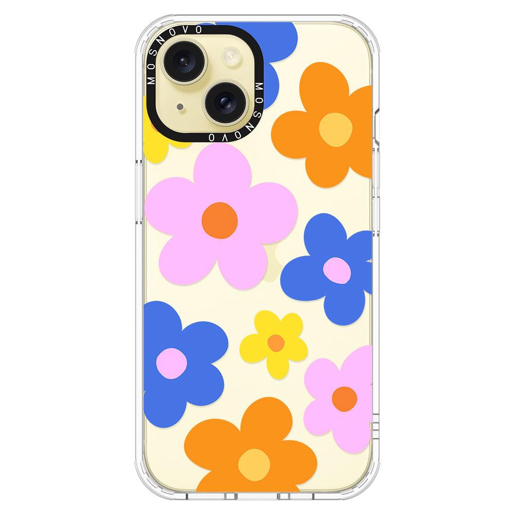 60's Groovy Flower Phone Case - iPhone 15 Plus Case - MOSNOVO