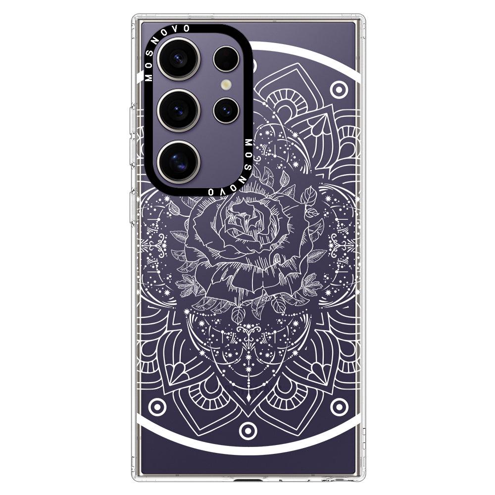 Rose Mandala Phone Case - Samsung Galaxy S24 Ultra Case - MOSNOVO