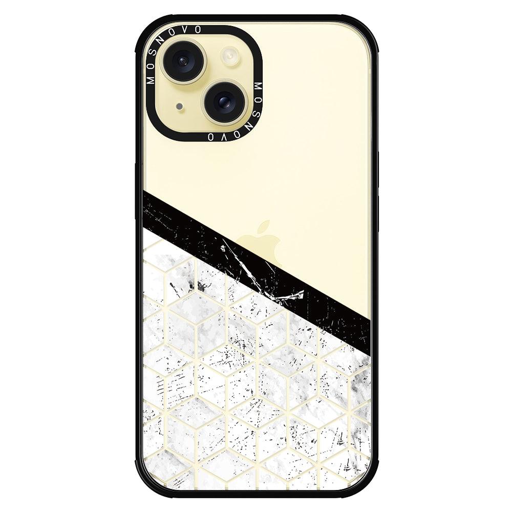 Marble Block Art Phone Case - iPhone 15 Case - MOSNOVO