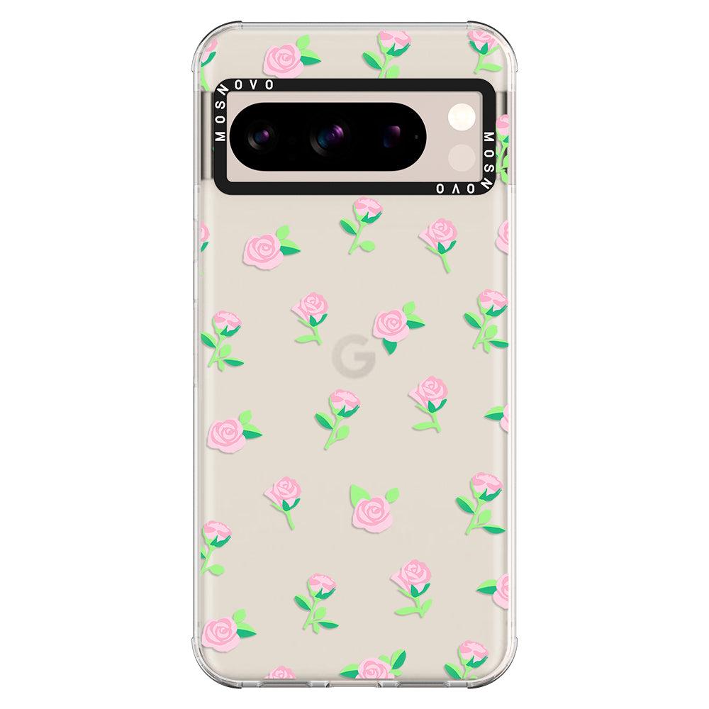 Pink Rose Floral Phone Case - Google Pixel 8 Pro Case - MOSNOVO