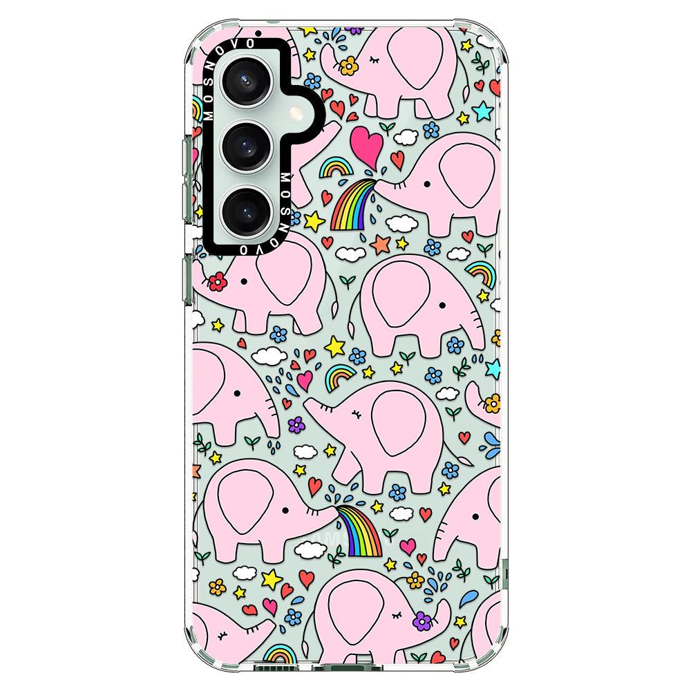 Cute Pink Elephant Phone Case - Samsung Galaxy S23 FE Case