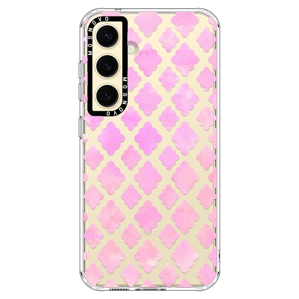 Pink Flower Diamond Phone Case - Samsung Galaxy S24 Case - MOSNOVO