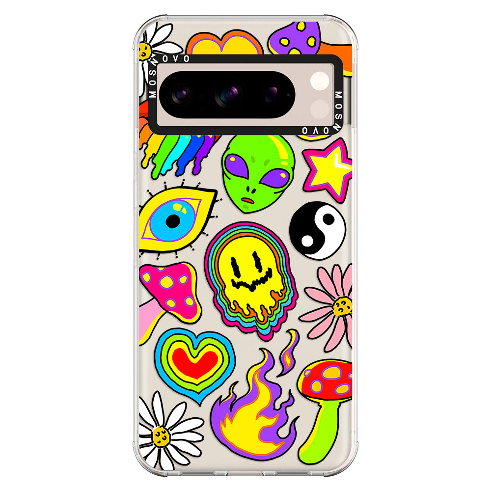 Hippie Rainbow Face Love Phone Case - Google Pixel 8 Pro Case - MOSNOVO