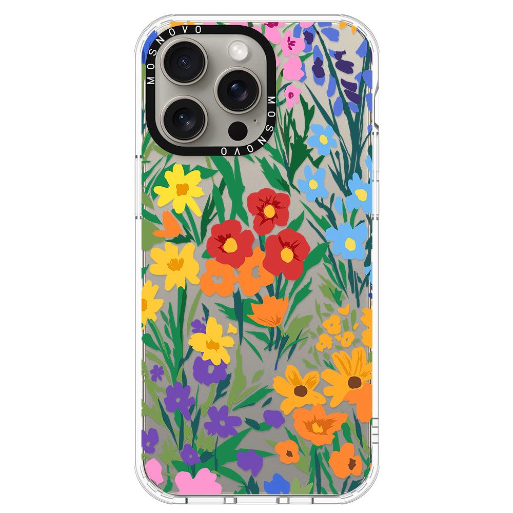 Spring Botanical Flower Floral Phone Case - iPhone 15 Pro Max Case - MOSNOVO