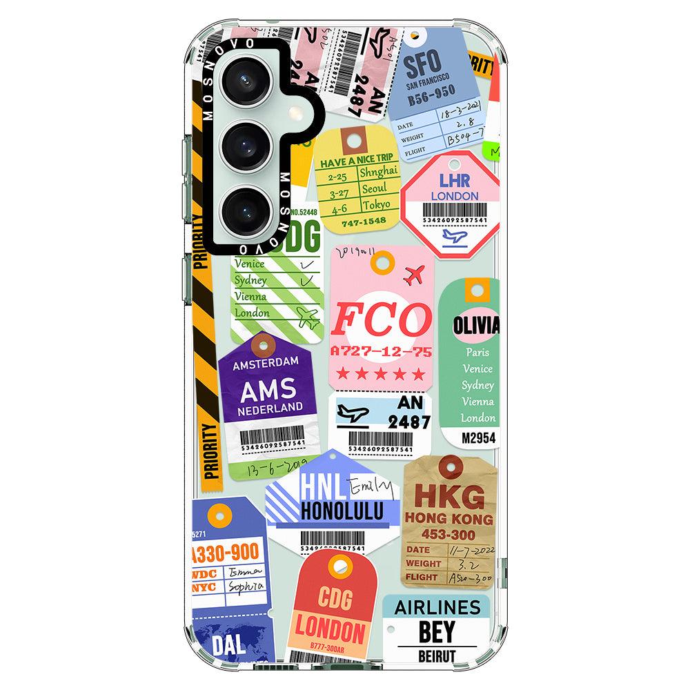 Air Ticket Labels Phone Case - Samsung Galaxy S23 FE Case